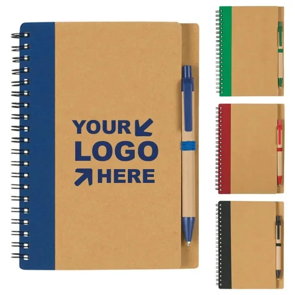Recycled Spiral Notebook & Pen Set 1