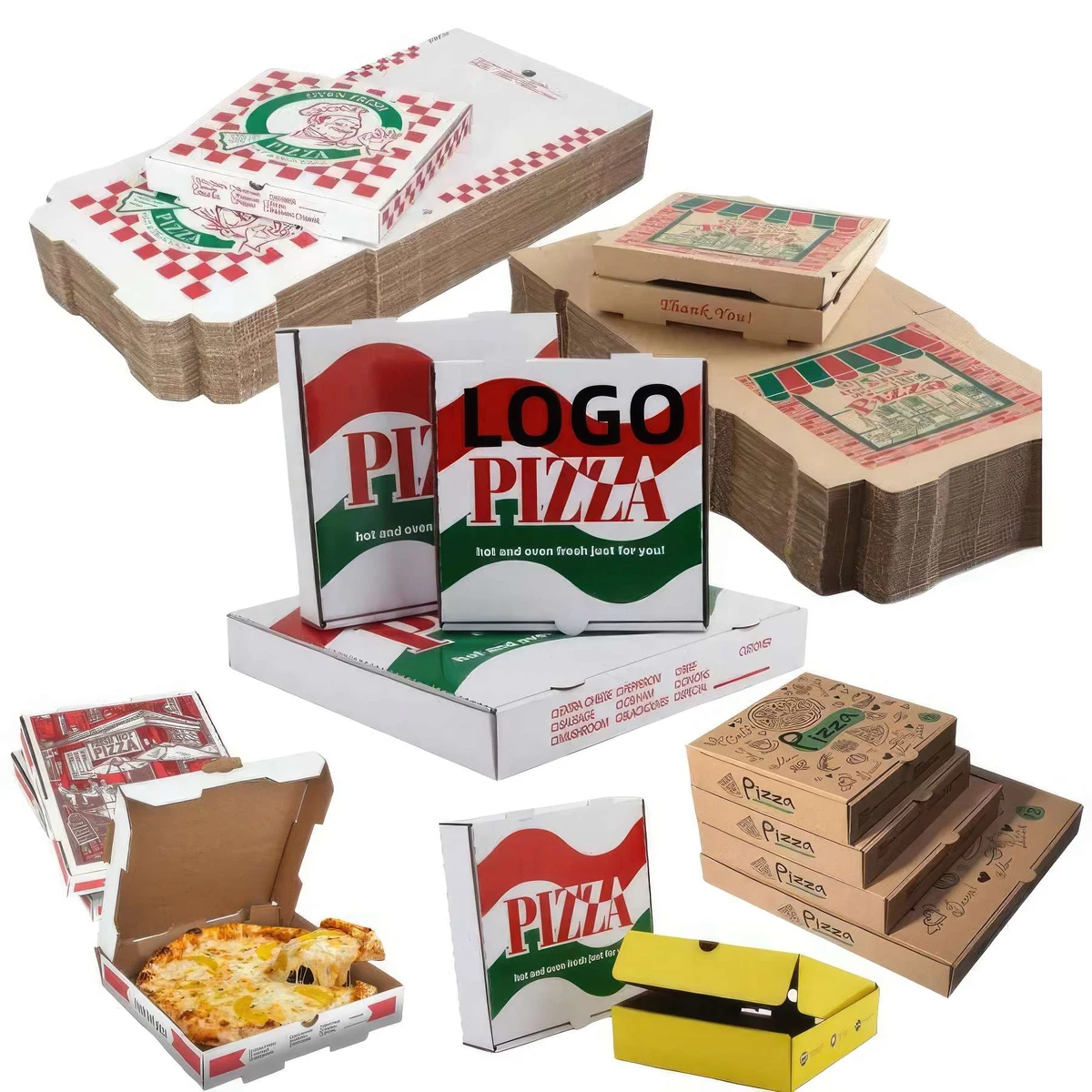 Custom White Delivery Containers Pizza Box 1