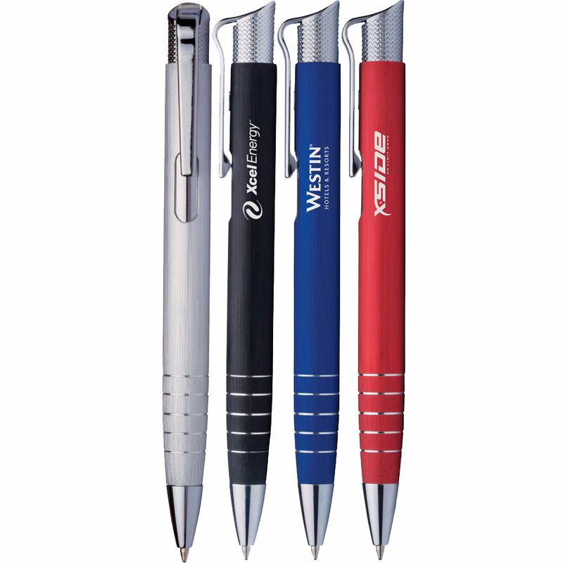 Shimmer Brushed Metal Click Action Ballpoint Pen
