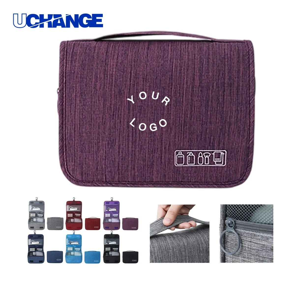 Polyester Toiletry Bag Organizer Water Resistant Design 1