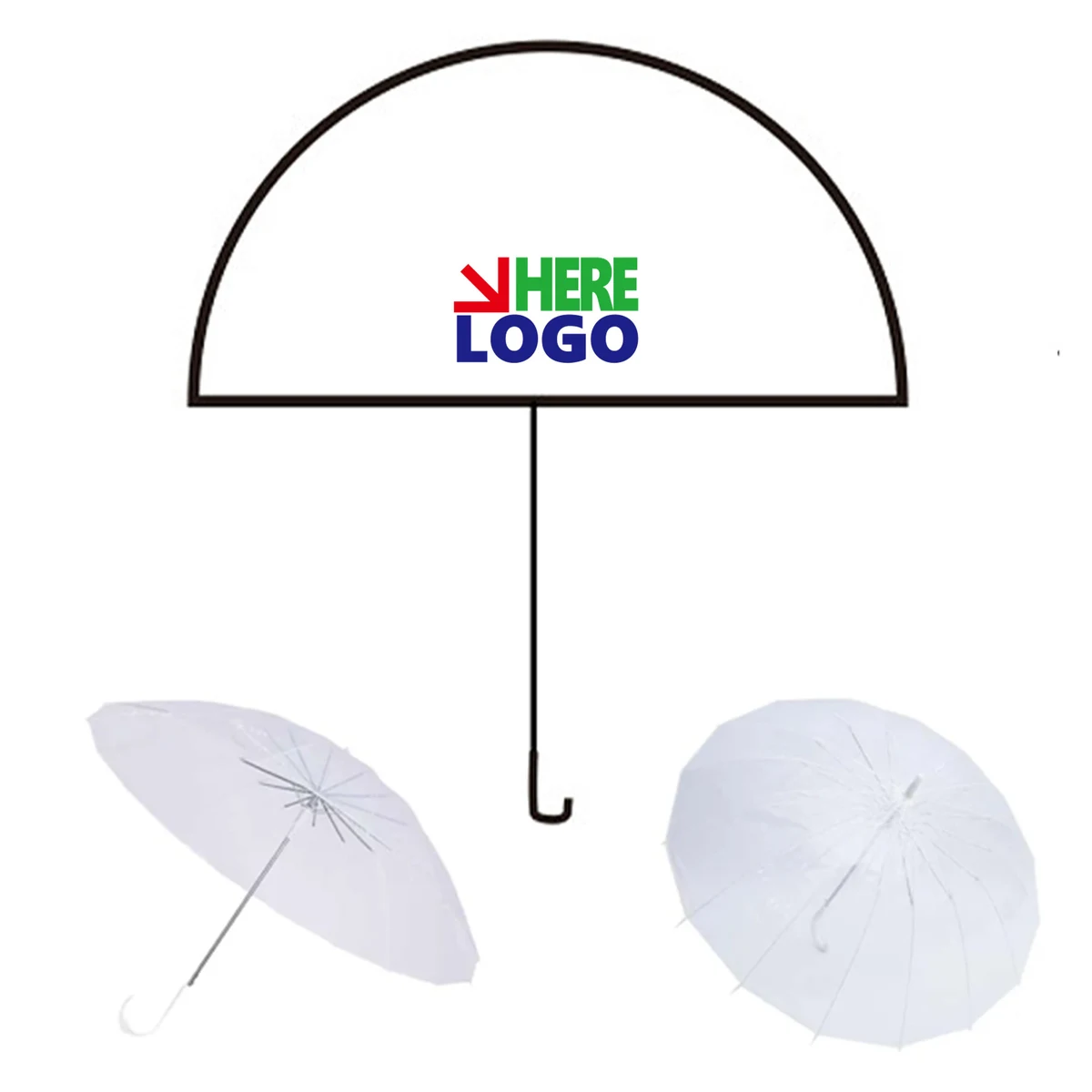 Transparent Umbrella Clear Plastic Rain Protection Travel 1