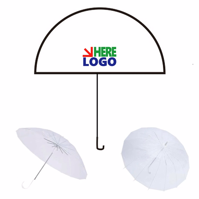 Transparent Umbrella Clear Plastic Rain Protection Travel