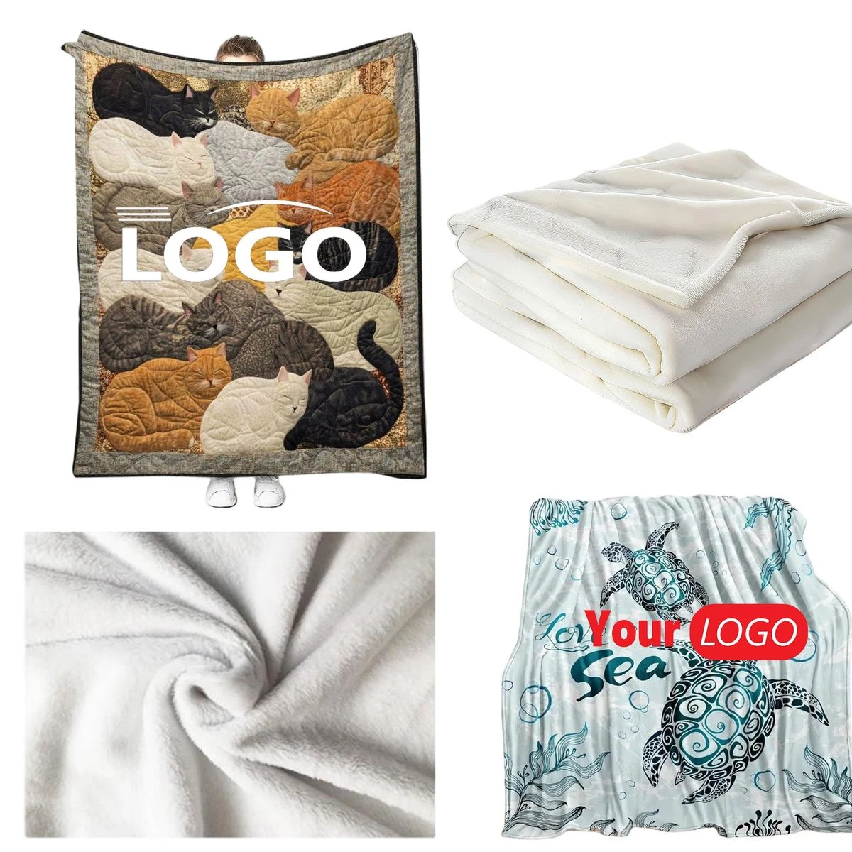 Custom Soft Flannel Fleece Throw Blanket 1
