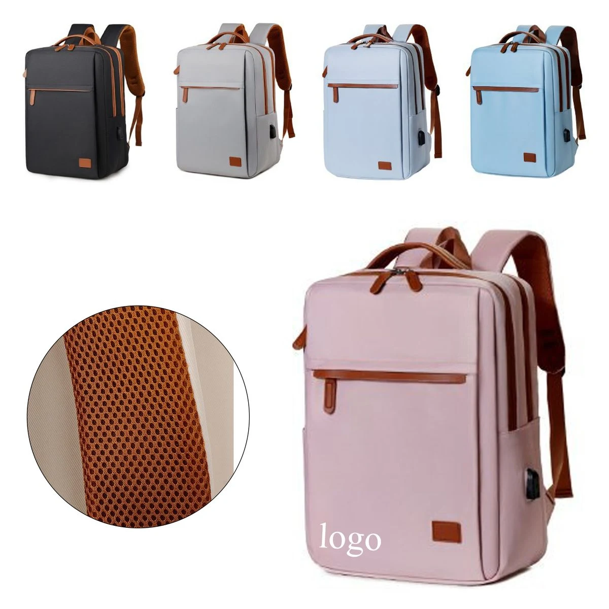 Fresh Color Splicing Student Laptop Backpack 1