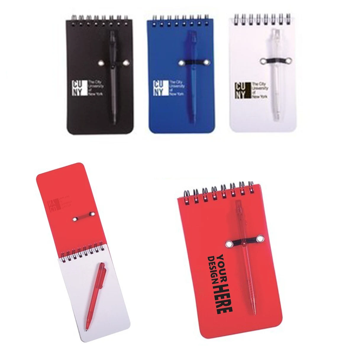 4.9"L X 3"W Pocket Top-Spiral Jotter With Pen 1
