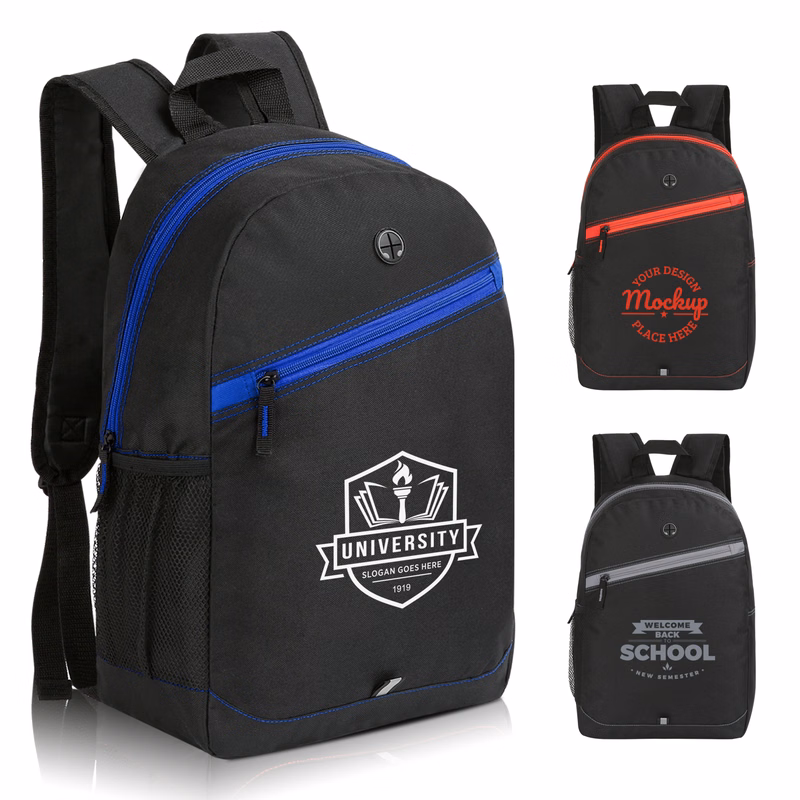 Color Zippered Stripe Daily Backpack
