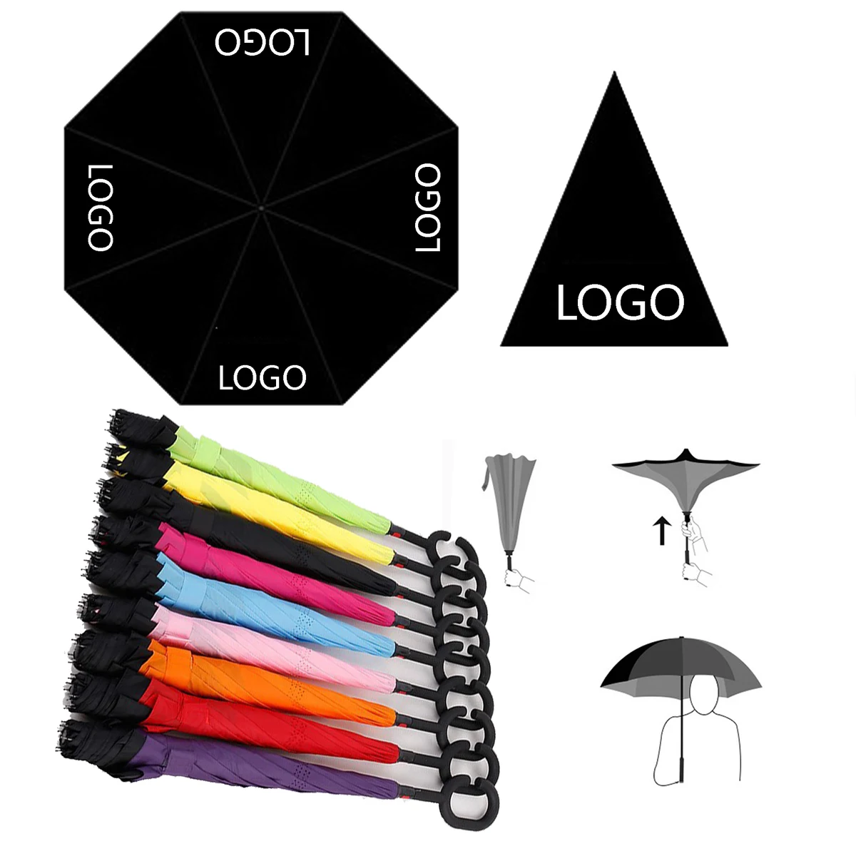 Travel-Friendly Reverse Fold Umbrella 1