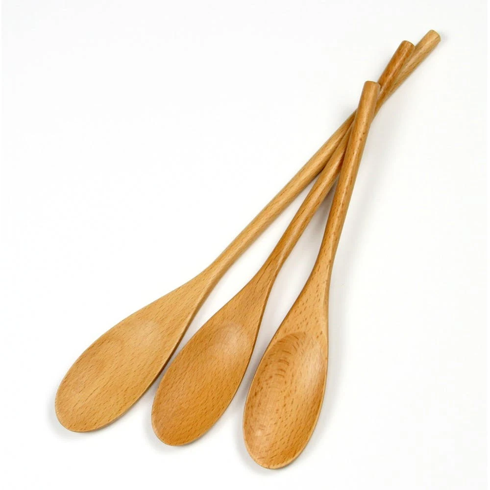 Solid Wooden Spoon Sets - 3 Pieces 10" - 14" 1