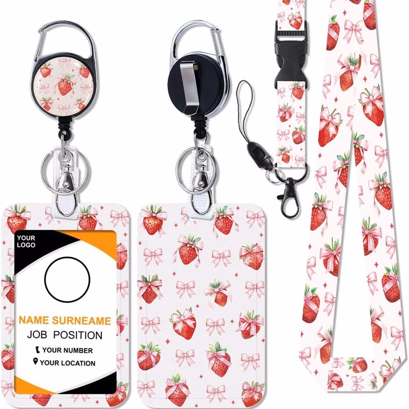 3-in-1 Badge Holder W/ Lanyard & Retractable Reel Clip