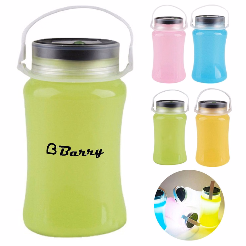 40oz Solar LED Silicone Camping Light Water Bottle