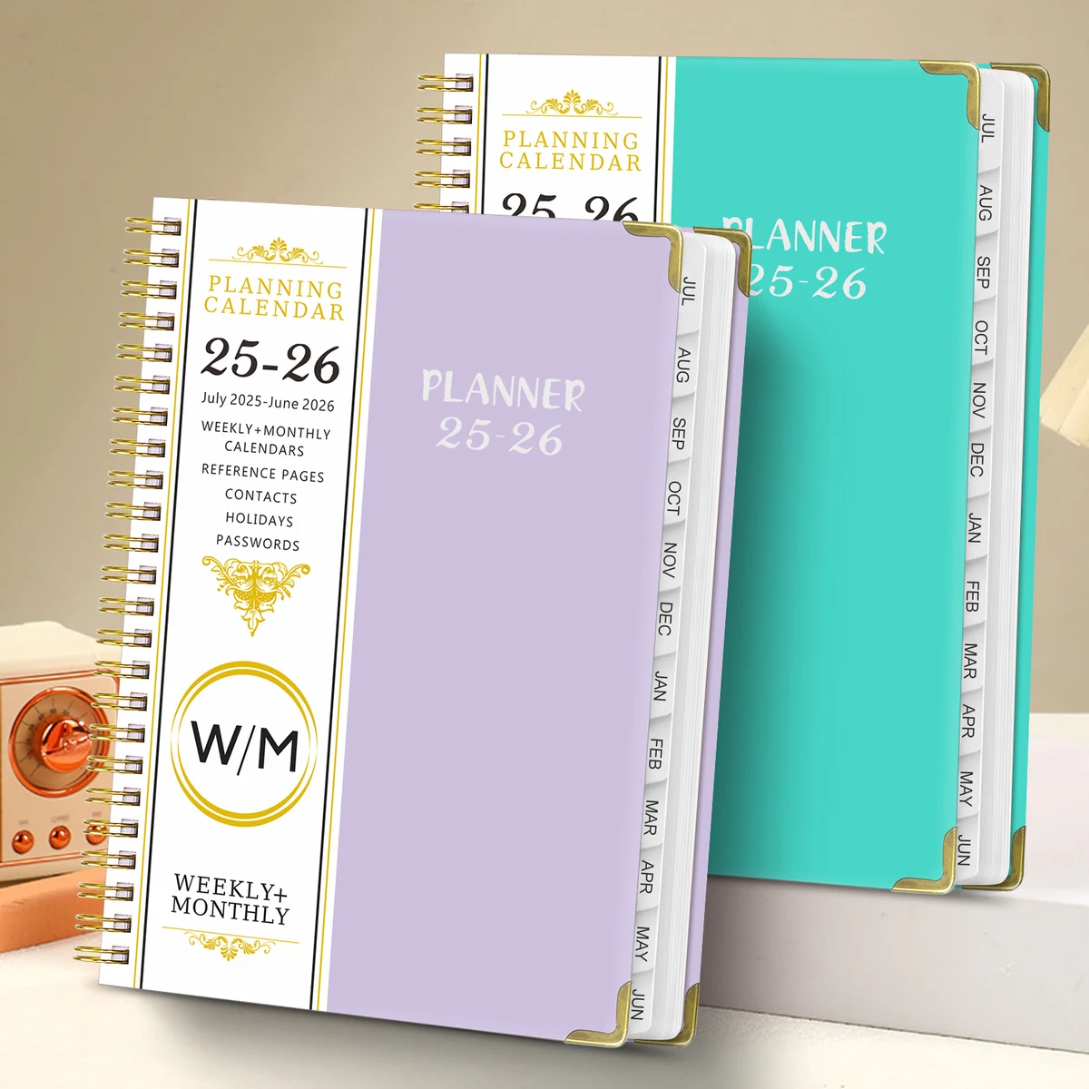 July 2025 June 2026 A5 Spiral Planner Notebook Monthly Book 1