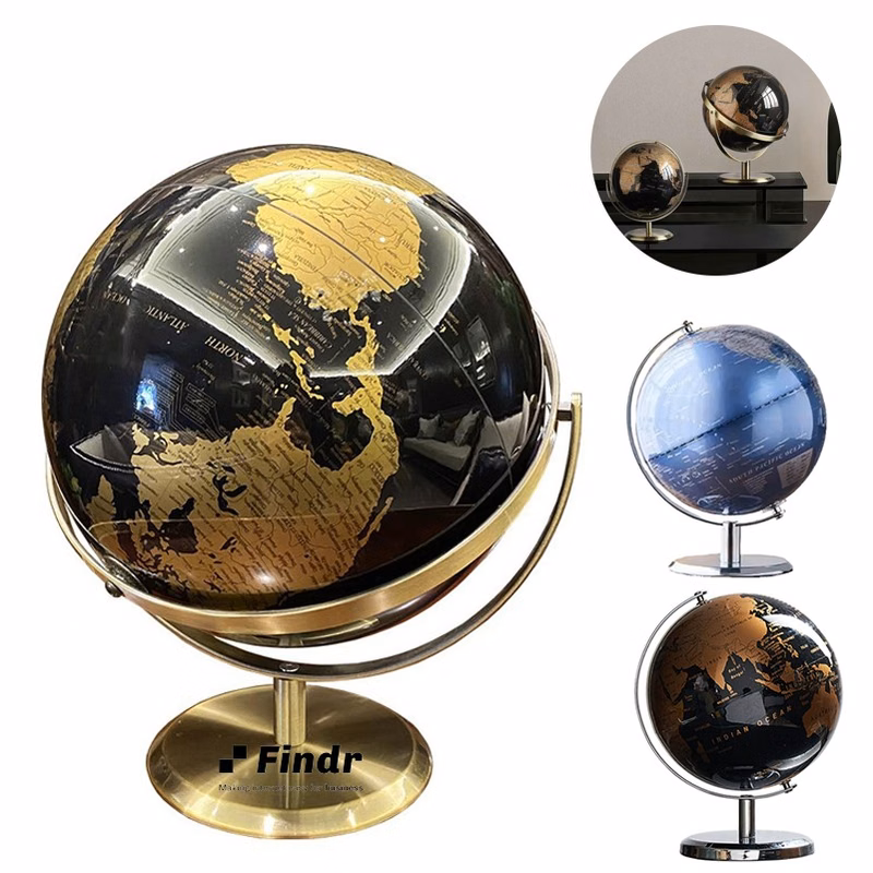 8" World Globe with Stainless Steel Stand