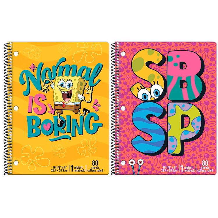 SpongeBob Spiral Bound Notebooks - Assorted