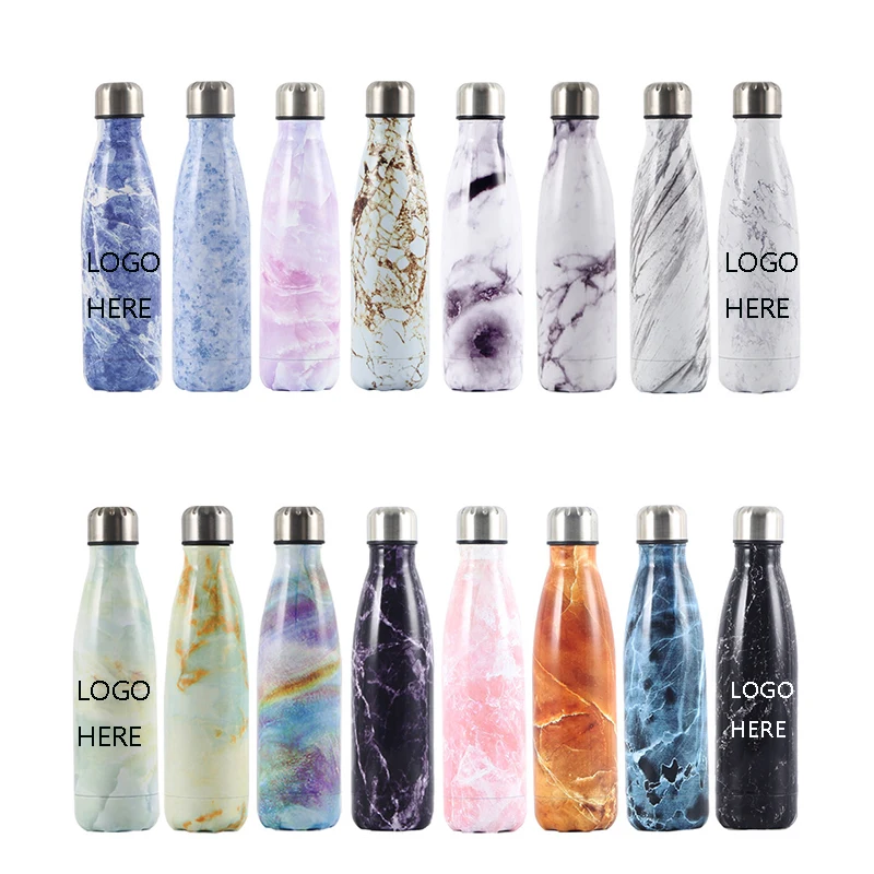 17Oz Marble Insulated Sports Water Bottles Flasks 1