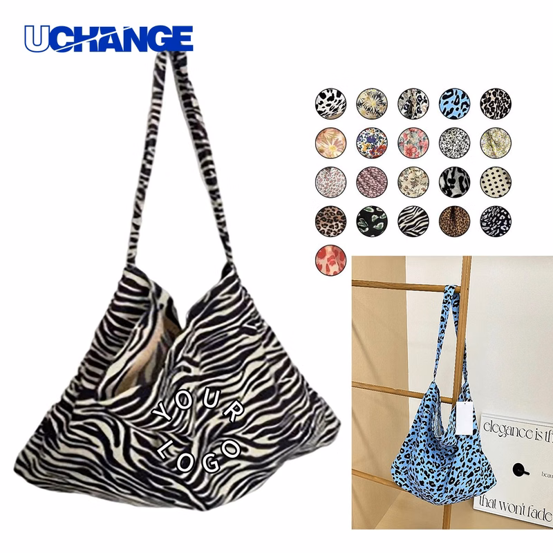 Leopard Print Tote Bag Carrier Cotton Blend