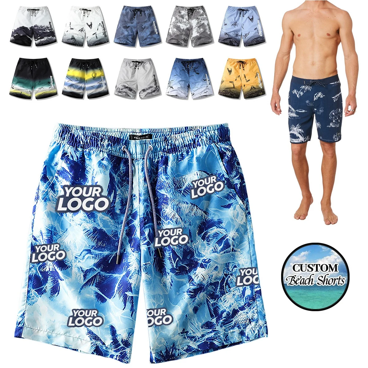 Unisex Hawaiian Travel Beach Shorts 1