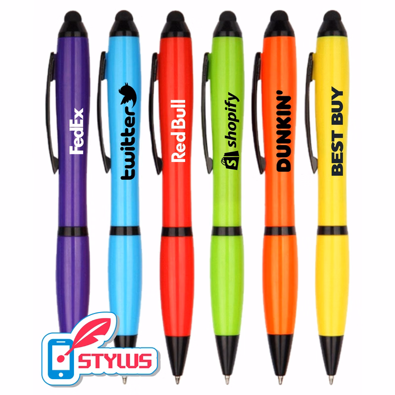 Tropical Colored Barrels - Executive - Stylus Pens with Matching Colored Grip
