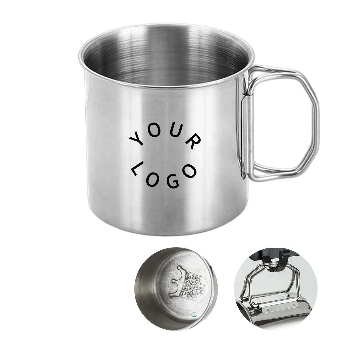 Collapsible Stainless Steel Camping Cup 12 oz 1