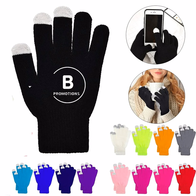 Warm Stretch Knitted Texting Touchscreen Solid Color Gloves