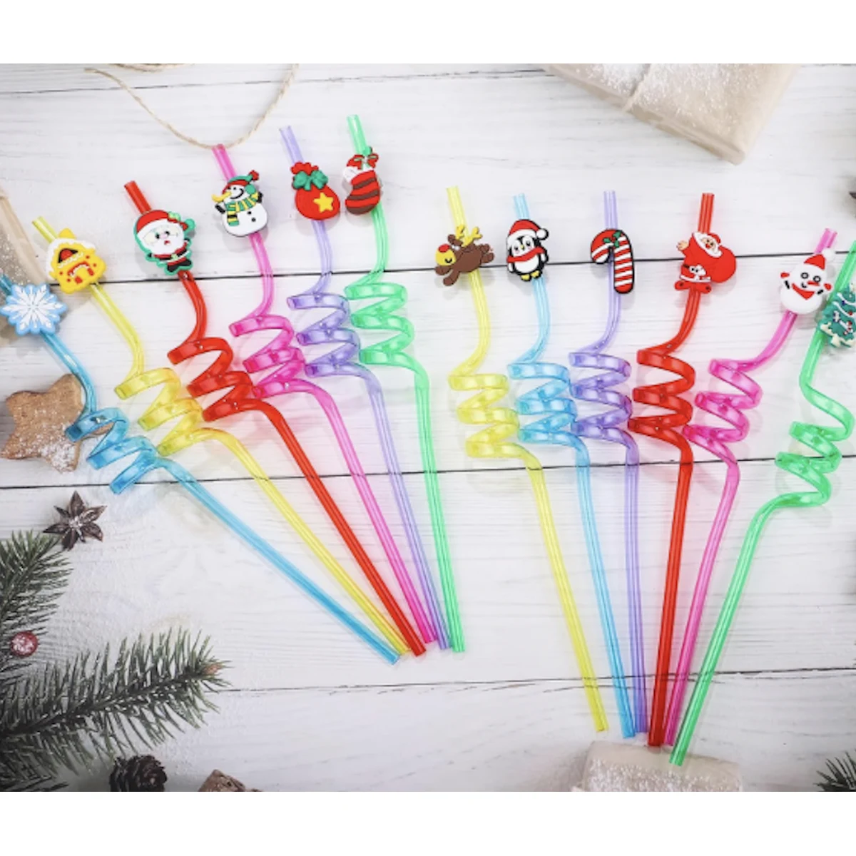 Reusable Ice Cream Colorful Straws/Party Decoration Straw 1