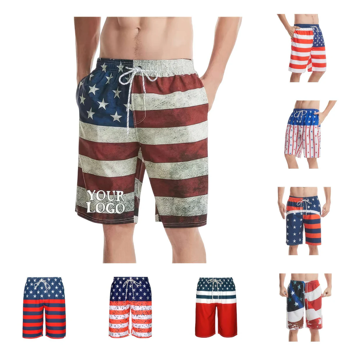 Digital Printing Men's Swim Trunks Beach Shorts 1