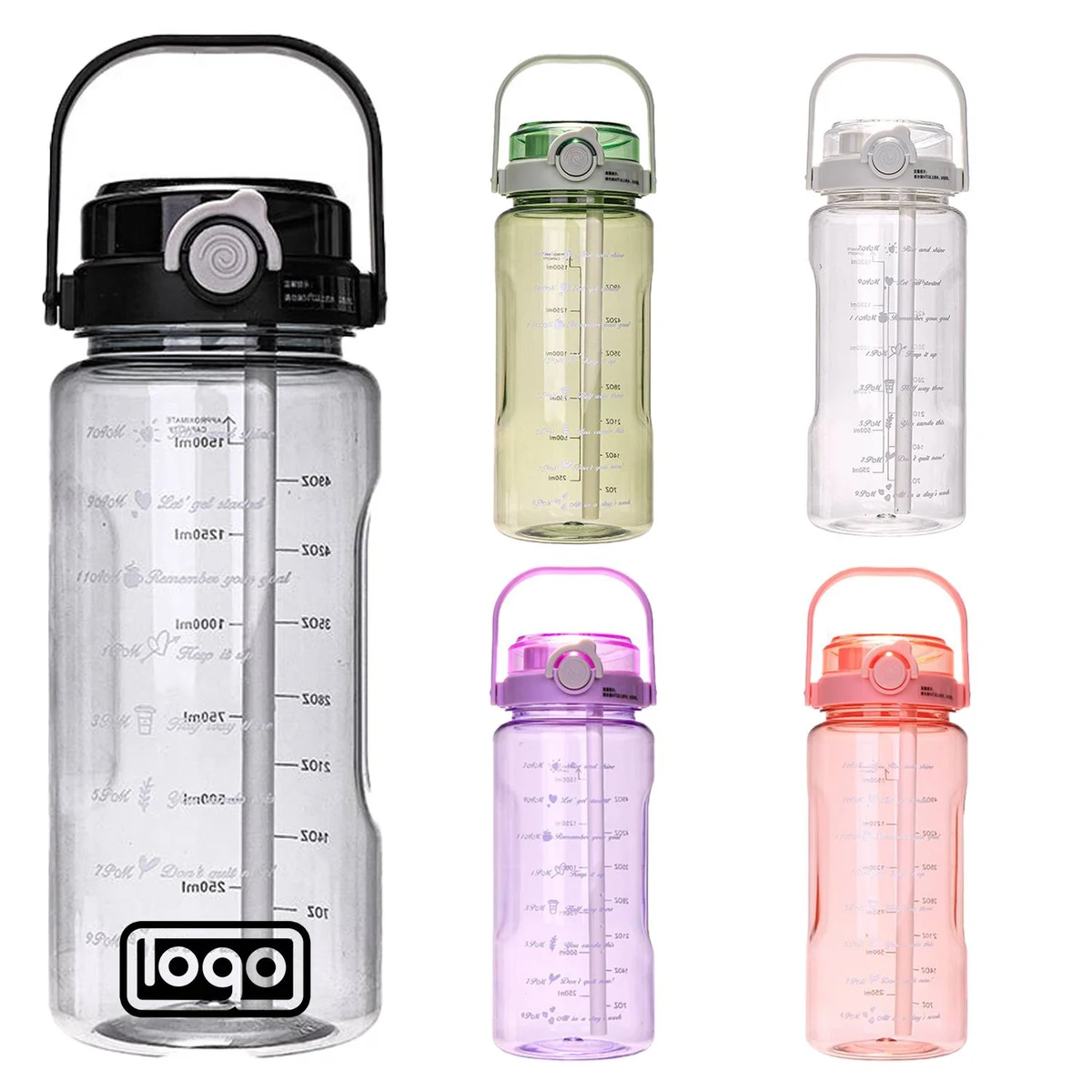 50oz Outdoor Plastic Sports Water Bottle with Straw 1