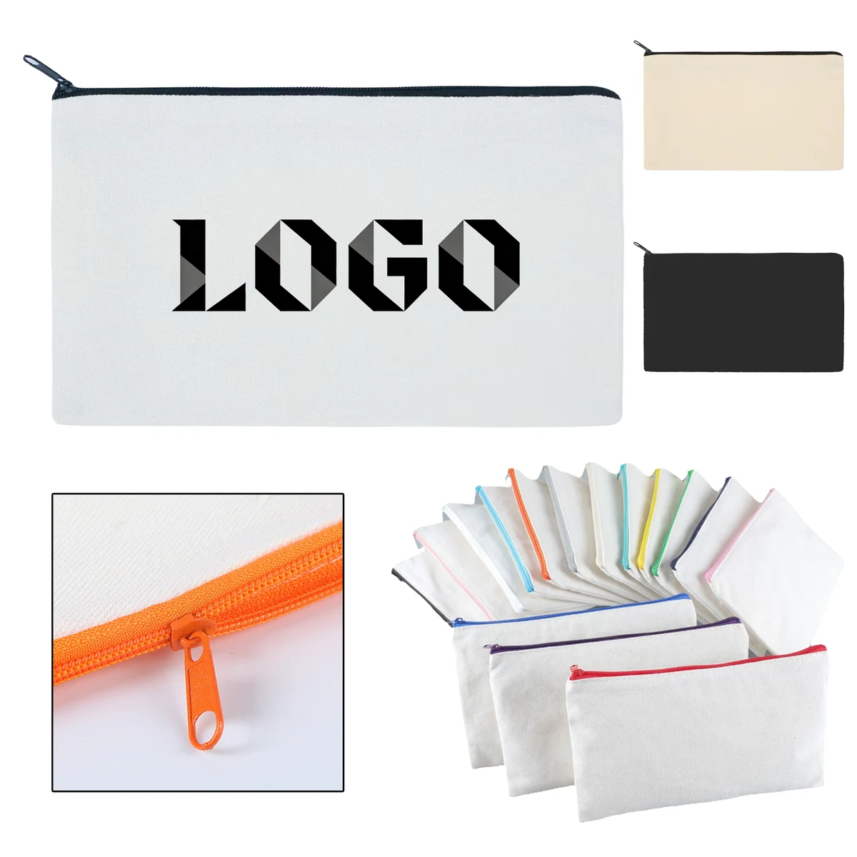 Portable Zippered Canvas Pencil Case 1