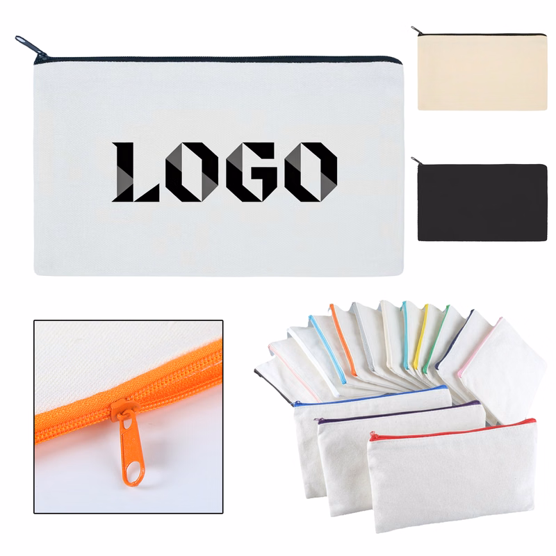Portable Zippered Canvas Pencil Case