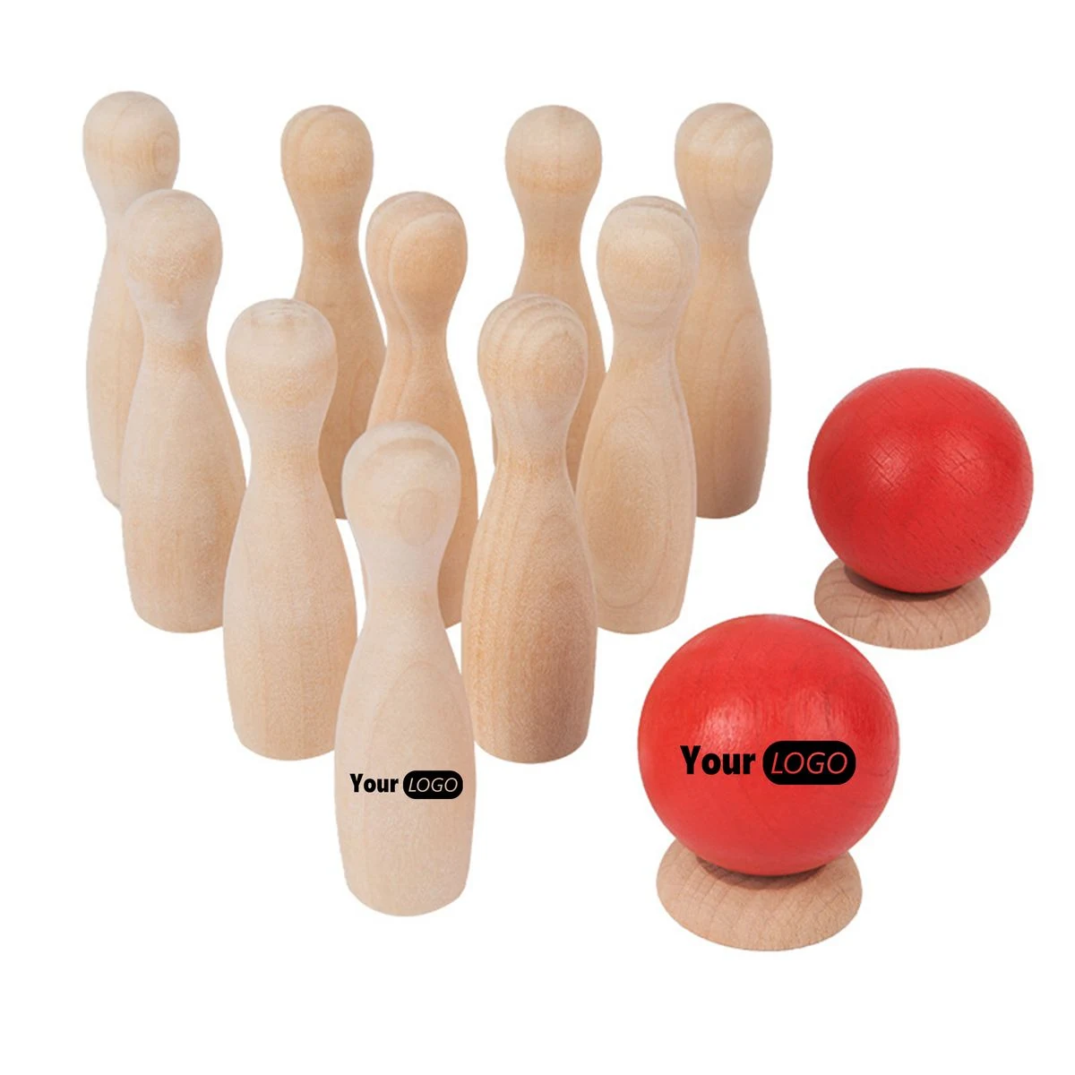 Wooden Educational Games Indoor and Outdoor Bowling Toys 1