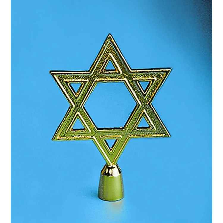 Golden Plated Star Of David Indoor Flag Pole Ornament 1