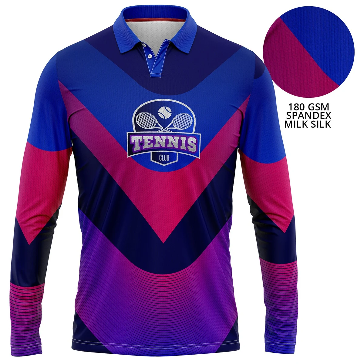 Unisex 180 GSM Spandex Milk Silk Sublimation Long Sleeve Polo 1