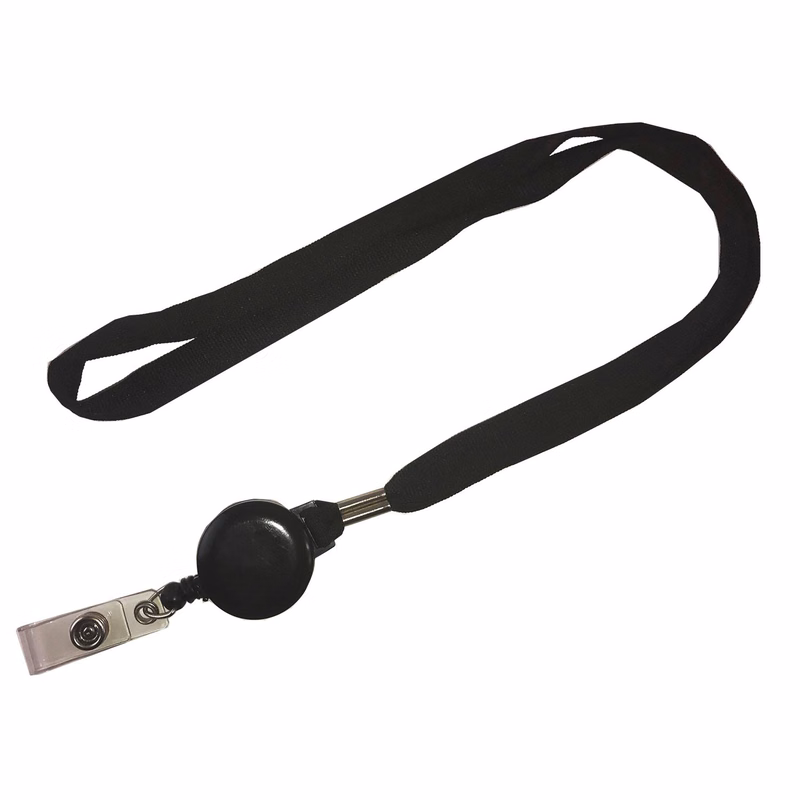 3/4 inch Blank Lanyards w/ Retractable Reel Combo