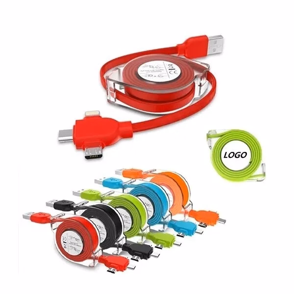 3 in 1 Retractable Fast Charging Cable Charger