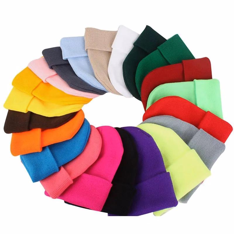 acrylic knitted beanie