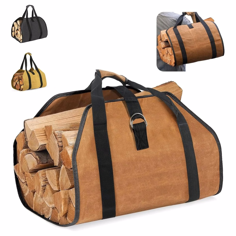 Waxed Canvas Log Bag