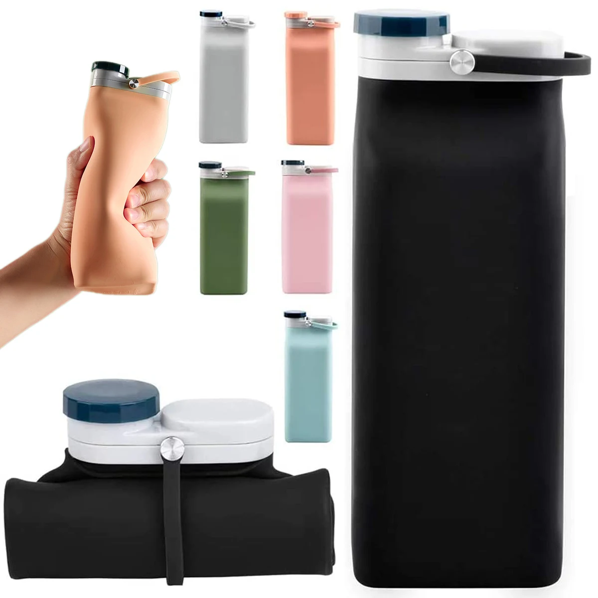 Collapsible Water Bottle BPA Free - 20oz 1