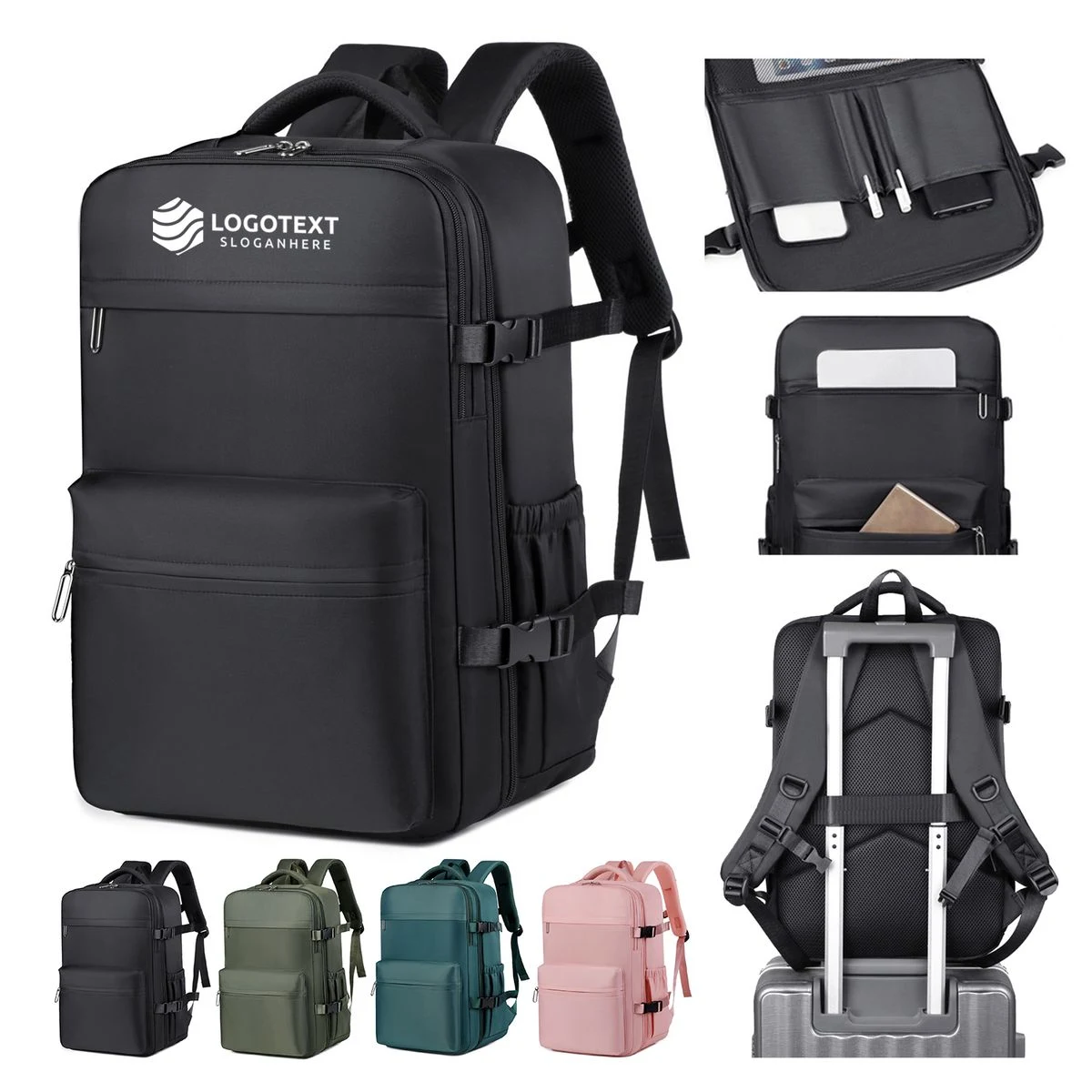 Water-Repellent Oxford Cloth Compression Backpack 1