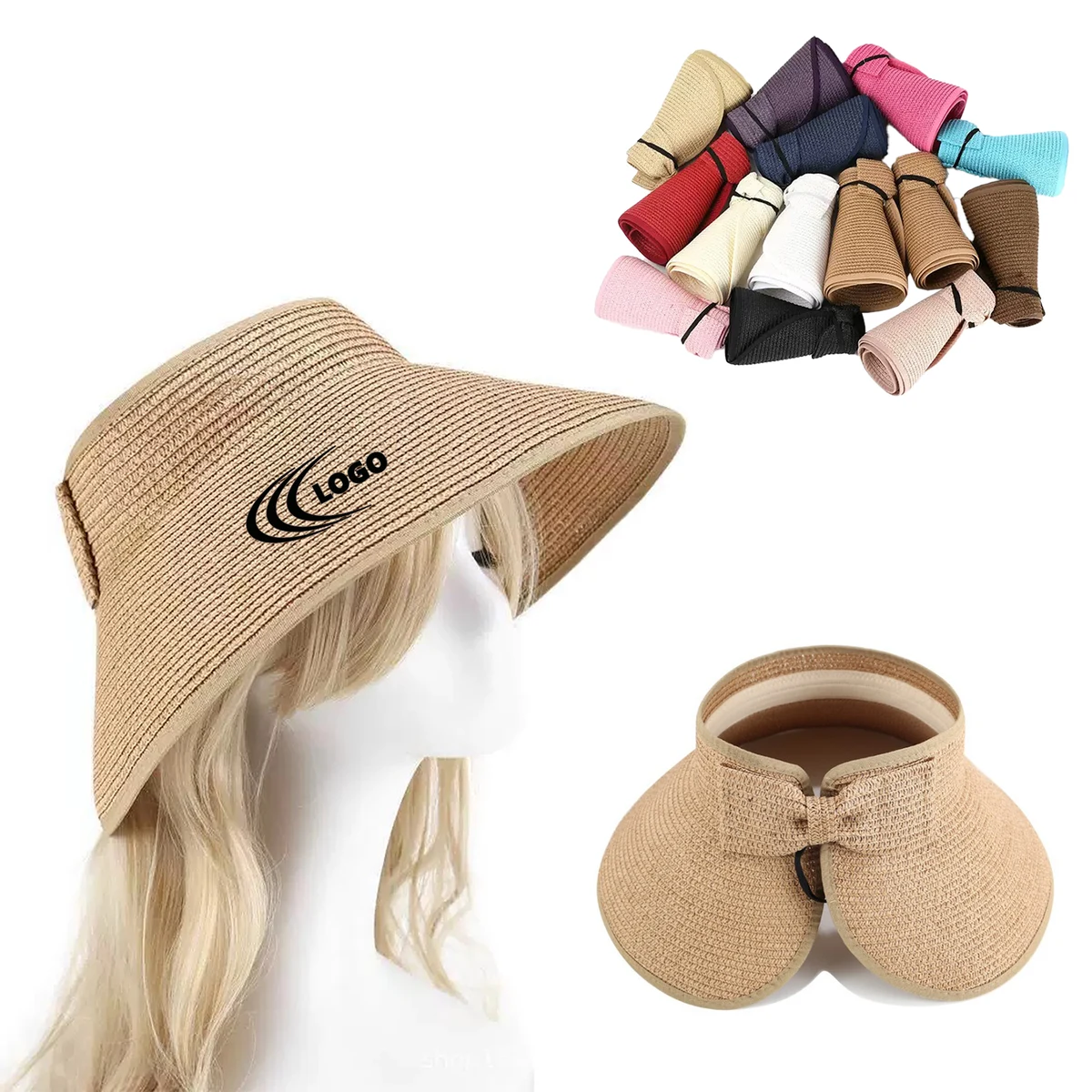 Customizable Foldable Straw Sun Hat 1