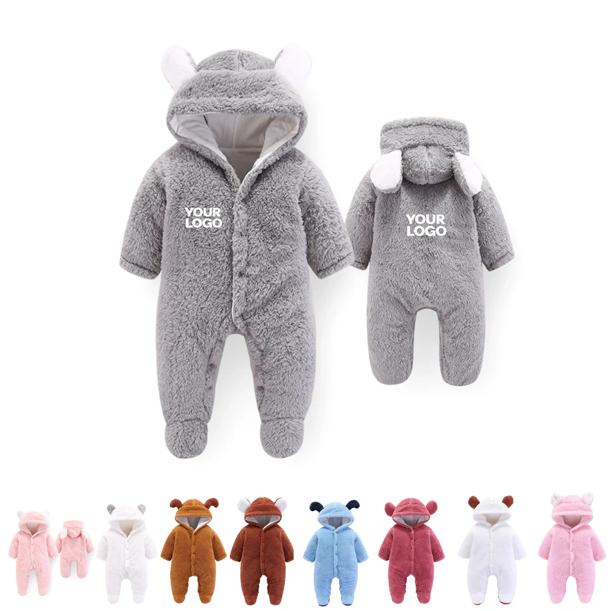 Newborn Baby Jumpsuit Hooded 1
