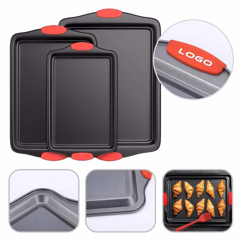 3Pcs Non-Stick Kitchen Oven Baking Pans