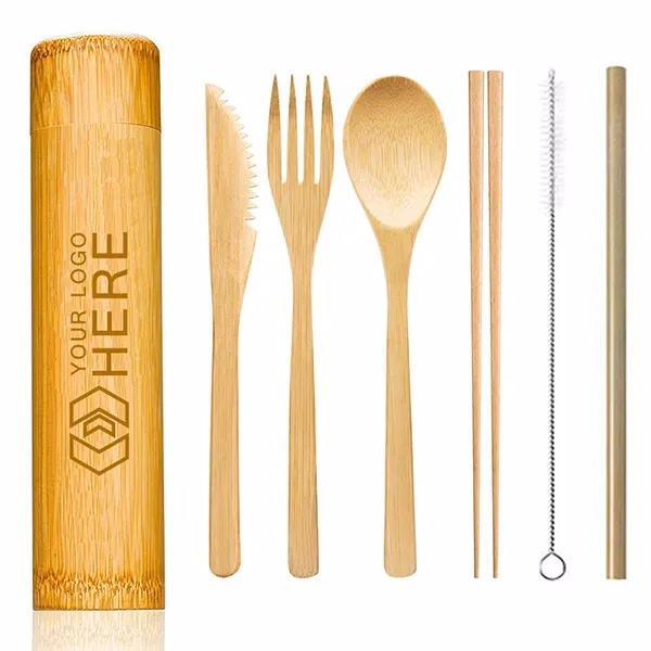 Eco-Friendly Bamboo Utensils Cutlery Set