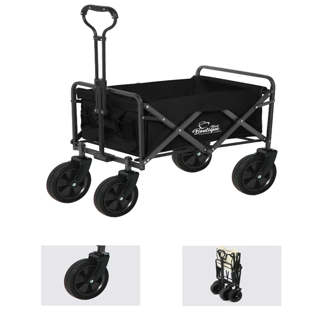 Collapsible Outdoor Folding Utility Cart Wagon with Wheels 1