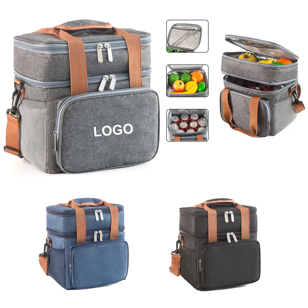 Double Deck Insulated Cooler Lunch Bag 1