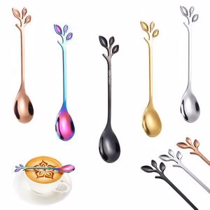 Leaves Shaped Dessert Coffee Spoon