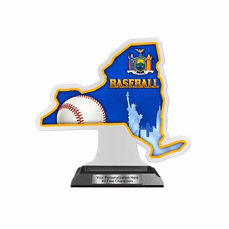 State Acrylic Trophy: 6" New York Shape (Event typ