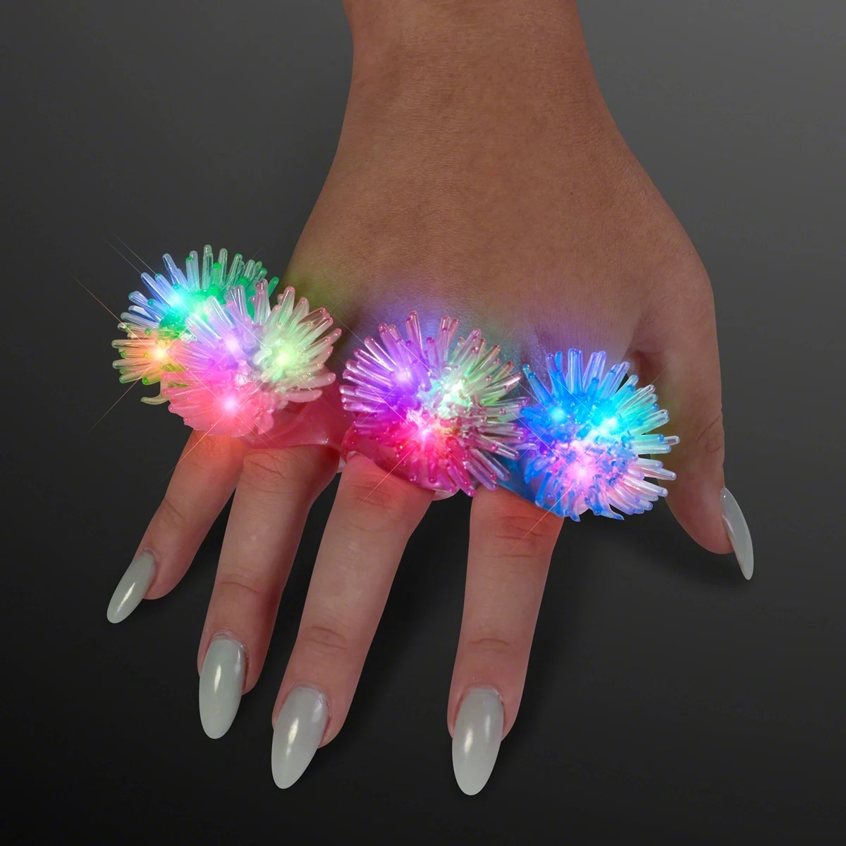 Assorted LED Soft Pom-Pom Rings 1