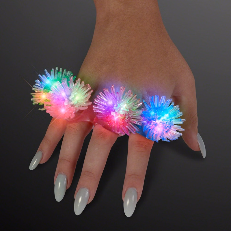 Assorted LED Soft Pom-Pom Rings