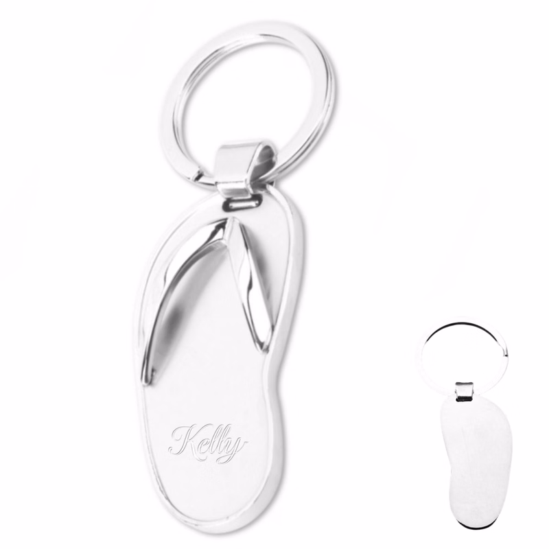 Zinc Alloy Metal Sandal Shaped Keychain