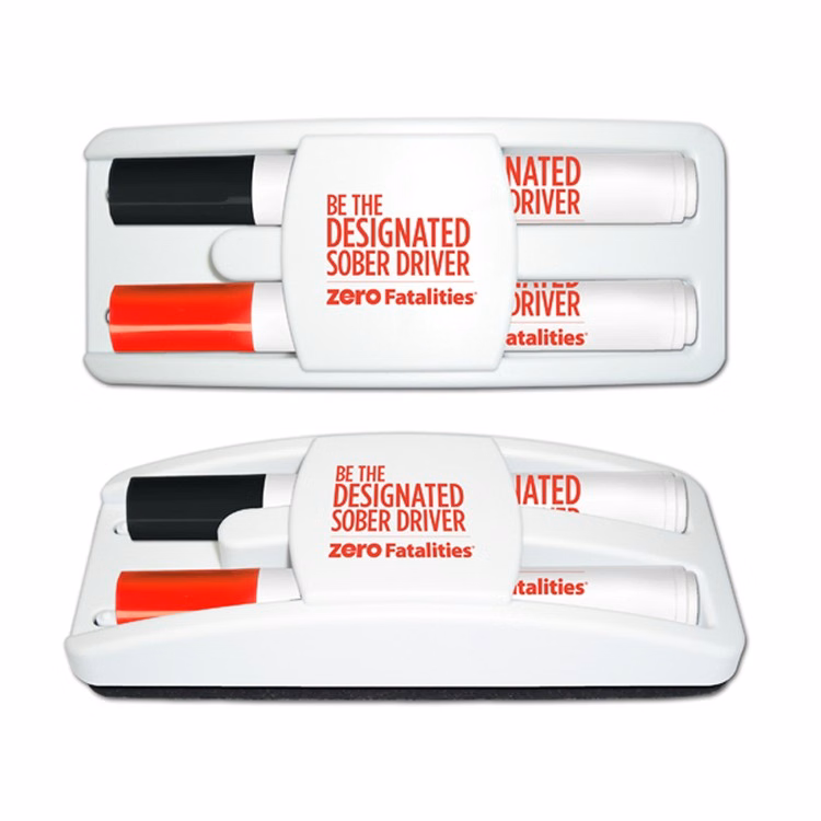 Dry Erase Gear Dry Erase Marker & Eraser Set - Black & Red