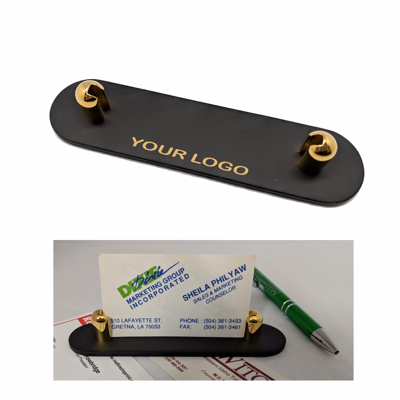 Click image to zoomTwo Tone Solid Brass Deluxe Name Card Holder